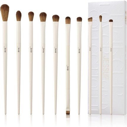 Jessup Precision Makeup Brushes 10Pcs Eye Makeup Brush Set Premium Synthetic Eyeshadow Concealer Eyeliner Eyebrow Blending Highlight Brush Light Grey T330 - Maison des fragrances