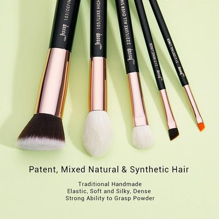 Jessup Pro Makeup Brush Set Soft Natural Bristle Foundation Eyeshadow Blending Blusher Buffer Concealer Brush - Maison des fragrances