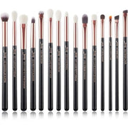 Jessup Professional Eye Makeup Brushes Set 15Pcs Eyeshadow Blending Concealer Eyebrow Eyeliner Shader Brush with Labeled Black Rose Gold T157 Rose Gold Pearl Black - Maison des fragrances