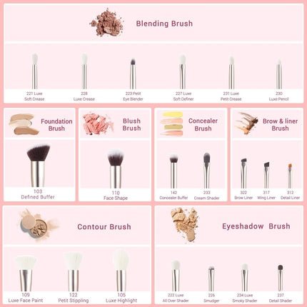 Jessup Professional Makeup Brush Set Soft Natural Bristle Foundation Eyeshadow Blending Blusher Buffer Concealer Brush Blushing Bride T291 - Maison des fragrances