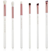 Jessup Small Eye Makeup Brush Set 6pcs White Rose Gold Premium Natural Synthetic Eye Shadow Blending Concealer Brow Liner Brushes T221 Rose Gold Pearl White - Maison des fragrances