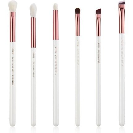 Jessup Small Eye Makeup Brush Set 6pcs White Rose Gold Premium Natural Synthetic Eye Shadow Blending Concealer Brow Liner Brushes T221 Rose Gold Pearl White - Maison des fragrances