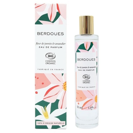 BERDOUES Fleur de Jasmin & Amandier Organic Eau de Toilette 1.7 fl.oz, 1oz équivaut à 30ml. - Delicately Floral Scent Avec Sweet Almond, Jasmine & Musk Berdoues