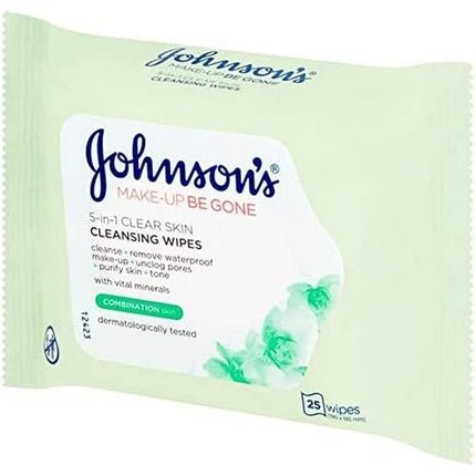 Johnson's Face Care Make - Up Be Gone Clear Skin Wipes 25 Count - Maison des fragrances