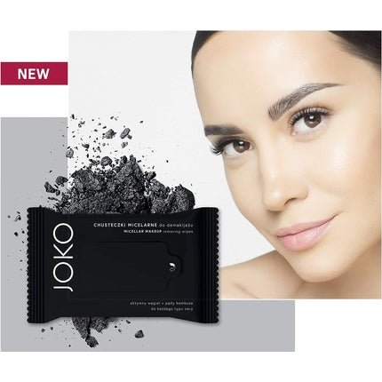 JOKO Micellar Make - Up Removing Wipes with Activated Charcoal and Bamboo Shots Extract 15 Wipes - Maison des fragrances