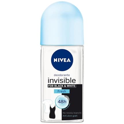 Nivea Black & White Invisible Fresh Deodorant Roll-On 50ml Unisexe