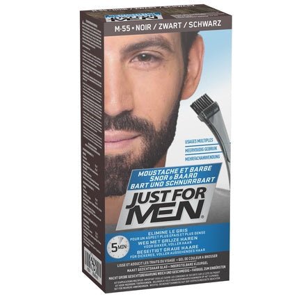 Just for Men Moustache & Beard Eliminates Gray for Thicker, Fuller Look M55 Black Real Black - Maison des fragrances