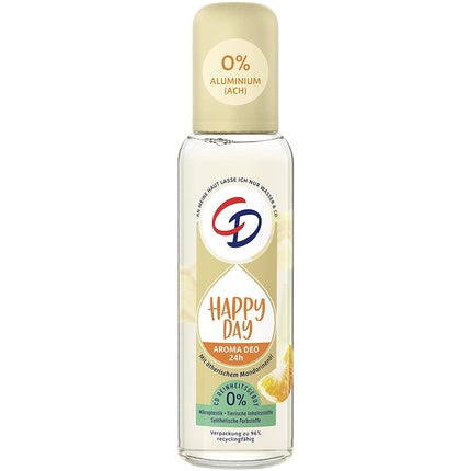 CD Aroma Deo Spray Happy Day 75ml - Aluminum-Free Deodorant with Essential Mandarin Oil and Lemongrass Extract for 24 Hour Protection - Vegan Cd