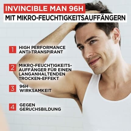 L'Oréal L'Oreal Expert Deospray Invincible Man 96h Antiperspirant Déodorant (Déo) Homme 150ml