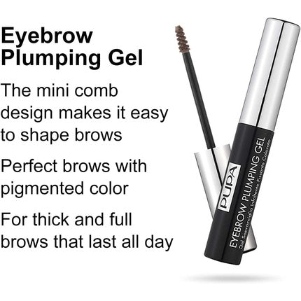 Pupa Milano Eyebrow Plumping Gel 002 Brown for Women 0.13oz