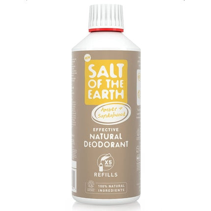 Salt of the Earth Natural Deodorant Spray Refill Amber & Sandalwood 500ml - CRYS500AS-C Salt Of The Earth