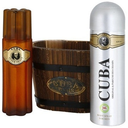 Cuba Gold par Cuba Pour Homme 2 Piece Coffret 3.4oz, 1oz équivaut à 30ml After Shave 6.7oz, 1oz équivaut à 30ml Body Spray Cuba