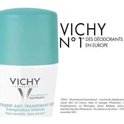 Vichy Intensive Antiperspirant Deo Rollon 48 Hours Effective 48hour Protection Déodorant (Déo) Mixte 50ml