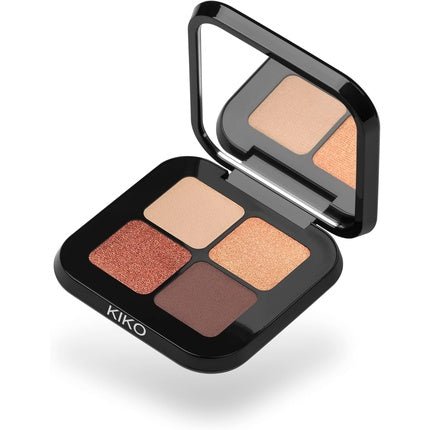 KIKO Milano Bright Quartet Eyeshadow Palette with Four Baked Eyeshadows for Wet and Dry Use Burgundy Variations - Maison des fragrances