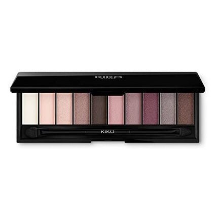 KIKO Milano Smart Eyeshadow Palette 01 with 10 Eyeshadows in Different Finishes and Double Applicator Garden Rose - Maison des fragrances