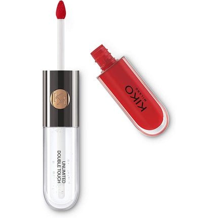 KIKO Milano Unlimited Double Touch 107 Liquid Lipstick with Bright Finish 12 Hours Lasting No - Transfer Base Colour 107 Cherry Red - Maison des fragrances