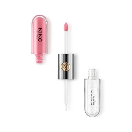 KIKO Milano Unlimited Double Touch 111 Long - Lasting Liquid Lipstick 12 Hour Wear 2 - Step Radiant Finish 111 Satin Pink Camellia - Maison des fragrances