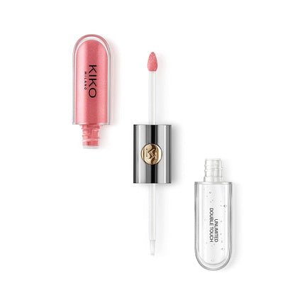KIKO Milano Unlimited Double Touch 112 Long - Lasting Liquid Lipstick 12 Hour Wear 2 - Step Radiant Finish 112 Satin Peach Rose - Maison des fragrances