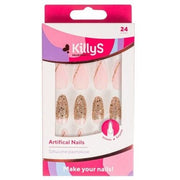 Killys Artificial Nails Stiletto Golden - 24 Pieces - Maison des fragrances
