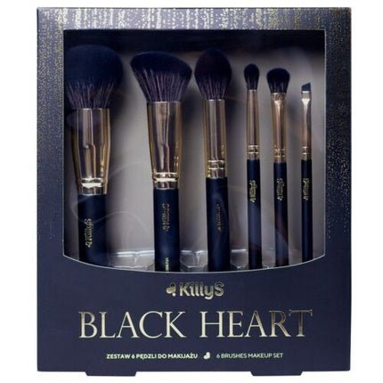 Killys Black Heart Makeup Brush Set - 6 Pieces - Maison des fragrances