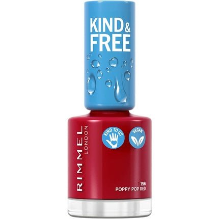 Kind & Free Vegan Nail Polish 156 Poppy Pop Red 8ml - Maison des fragrances