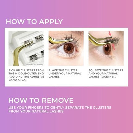 KISS imPRESS False Eyelashes Lash Clusters Falsies Authentic Natural 12mm - 14mm Includes 12 Pieces of Pre - Bonded Lashes Contact Lens Friendly Easy to Apply Reusable Strip Lashes - Maison des fragrances