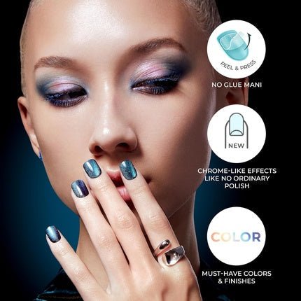 KISS imPRESS No Glue Mani Press - On Nails Color FX Levels Dark Pink Short Size Squoval Shape Includes 30 Nails Prep Pad Instructions Sheet 1 Manicure Stick 1 Mini File - Maison des fragrances