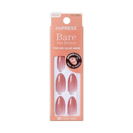 KISS imPRESS No Glue Mani Press - On Nails Serenity Medium Pink Almond Shape - Maison des fragrances