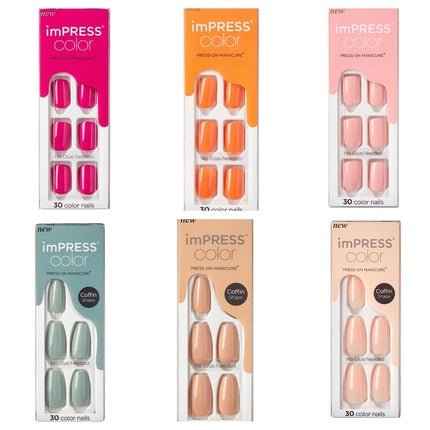 Kiss ImPress Press - On Manicure Color Nails Pure Fit - Multiple Colors Available - Maison des fragrances