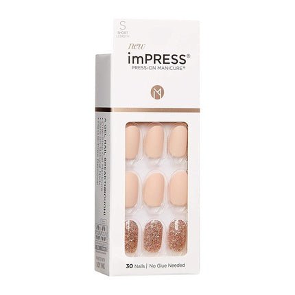 KISS imPRESS Press - On Manicure Evanesis Short Square with PureFit Technology - 30 False Nails - Maison des fragrances