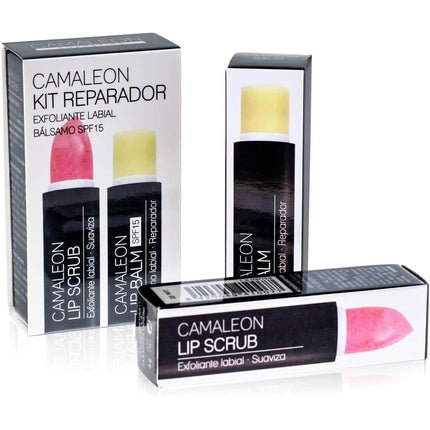 KIT Repair Lip Scrub Strawberry + Balm - Lip Exfoliator Strawberry + Balm - Camaleon Magic - Maison des fragrances