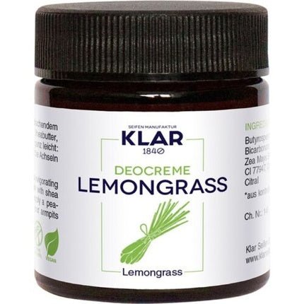 Klar's Deo Cream Lemongrass 30ml - Maison des fragrances