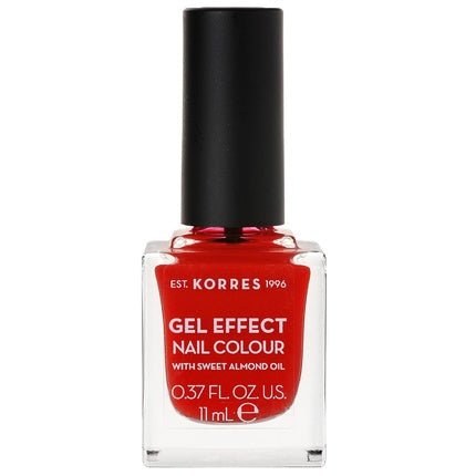 KORRES Sweet Almond Nail Colour 48 Coral Red Vegan Nail Polish with Gel Effect 11ml - Maison des fragrances