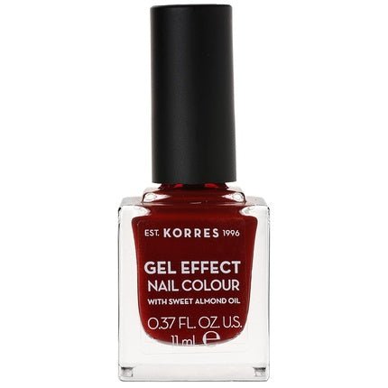 KORRES Sweet Almond Nail Colour 59 Wine Red Vegan Nail Polish with Gel Effect 11ml - Maison des fragrances