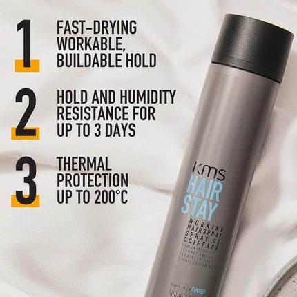 Ksm hairstay Working Hairspray with Touchable, Moveable Finish 300ml - Maison des fragrances