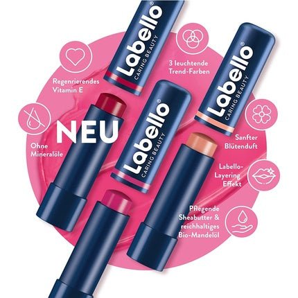 Labello Caring Beauty Nude Lip Balm with Vitamin E, Shea Butter and Almond Oil 5.5ml - Maison des fragrances