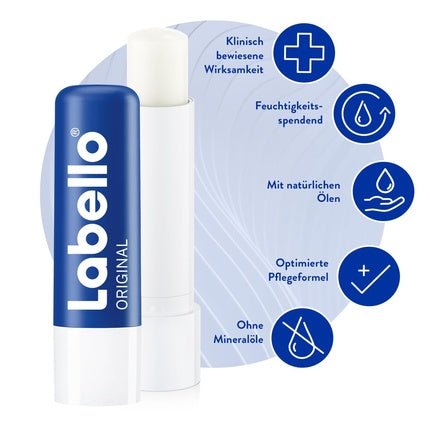 Labello Original Lip Balm with Shea Butter, Vitamins, and Natural Oils 4.8g - Maison des fragrances