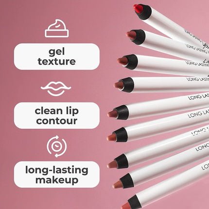 Lamel Gel Lip Liner Sharpenable Pencil Long - lasting Formula Waterproof Smudge - Proof Precision 1.7g Tea Rose - Maison des fragrances
