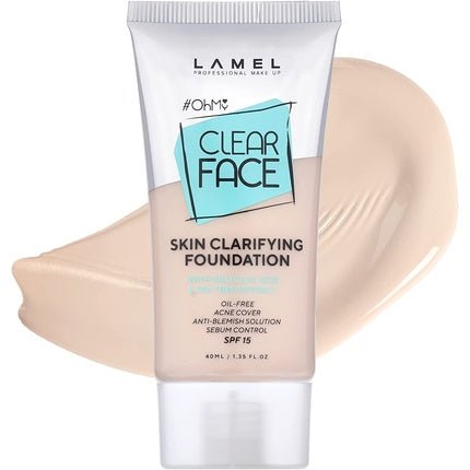 Lamel OhMy Clear Face Foundation Moisturized and Uniform Skin Light Coverage Soft Beige N.401 - Maison des fragrances