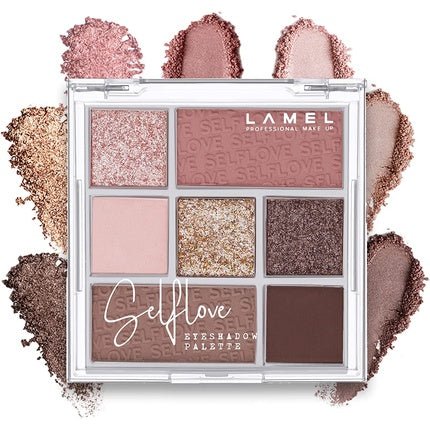 Lamel SELFLOVE Eyeshadow Palette Matte Shiny and Pearlescent Shades Brown N.402 - Maison des fragrances