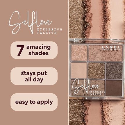 Lamel SELFLOVE Eyeshadow Palette Matte Shiny and Pearlescent Shades Brown N.402 - Maison des fragrances