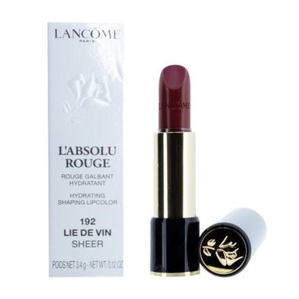 Lancome Red Lipstick L'absolu Rouge Hydrating 192 Lie De Vin Sheer - Maison des fragrances