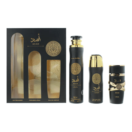 Lattafa Asad , Air Freshener + Perfumed Coffret (Coffret) Mixte 100ml - Maison des fragrances