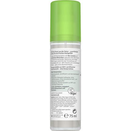 Lavera Natural Refresh Deodorant 48 Hours Vegan Cosmetics Organic Lime Minerals Aluminium Free Protection Fresh Skin Feel 48 Hour Déodorant (Déo) Mixte 75ml - Maison des fragrances