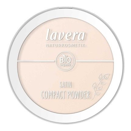 lavera Satin Compact Powder Light 01 Nude with Organic Almond Oil and Rice Powder Vegan Mattifying Long - Lasting Velvety Texture 9.5g - Maison des fragrances