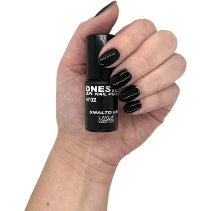 LAYLA COSMETICS One Step Gel Nail Polish 100 Black Number 2 - Maison des fragrances