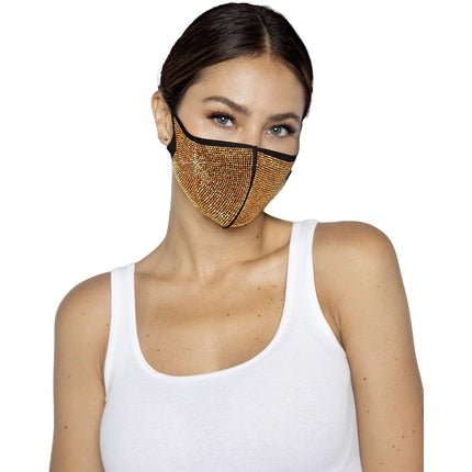 Leg Avenue Alexi Rhinestone Mask Gold One Size - Maison des fragrances