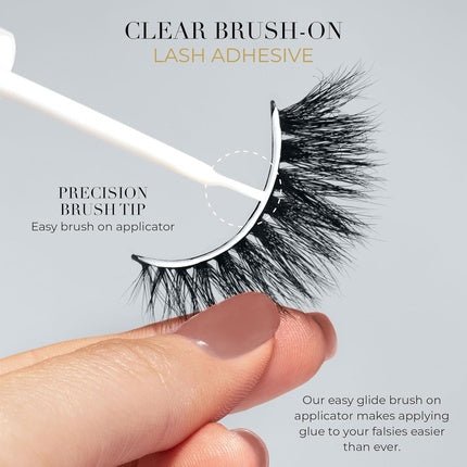 Lilly Lashes Clear Eyelash Glue Brush - On for False Eyelashes - Maison des fragrances