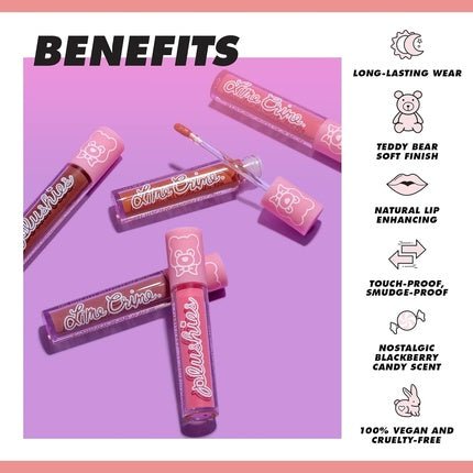 Lime Crime Plushies Soft Matte Lipstick Butterscotch - Blackberry Candy Scent Plush Long Lasting High Comfort Talc - Free Paraben - Free - Maison des fragrances