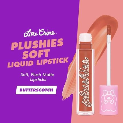 Lime Crime Plushies Soft Matte Lipstick Butterscotch - Blackberry Candy Scent Plush Long Lasting High Comfort Talc - Free Paraben - Free - Maison des fragrances